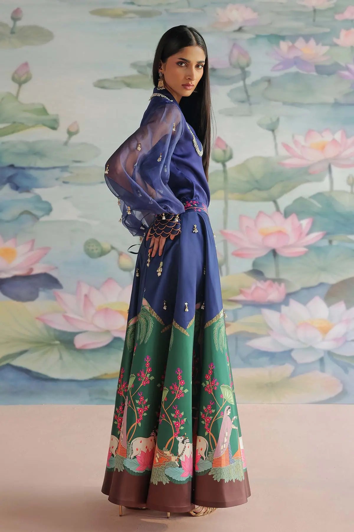 SHLOKA EMBROIDERED SKIRT SET 369