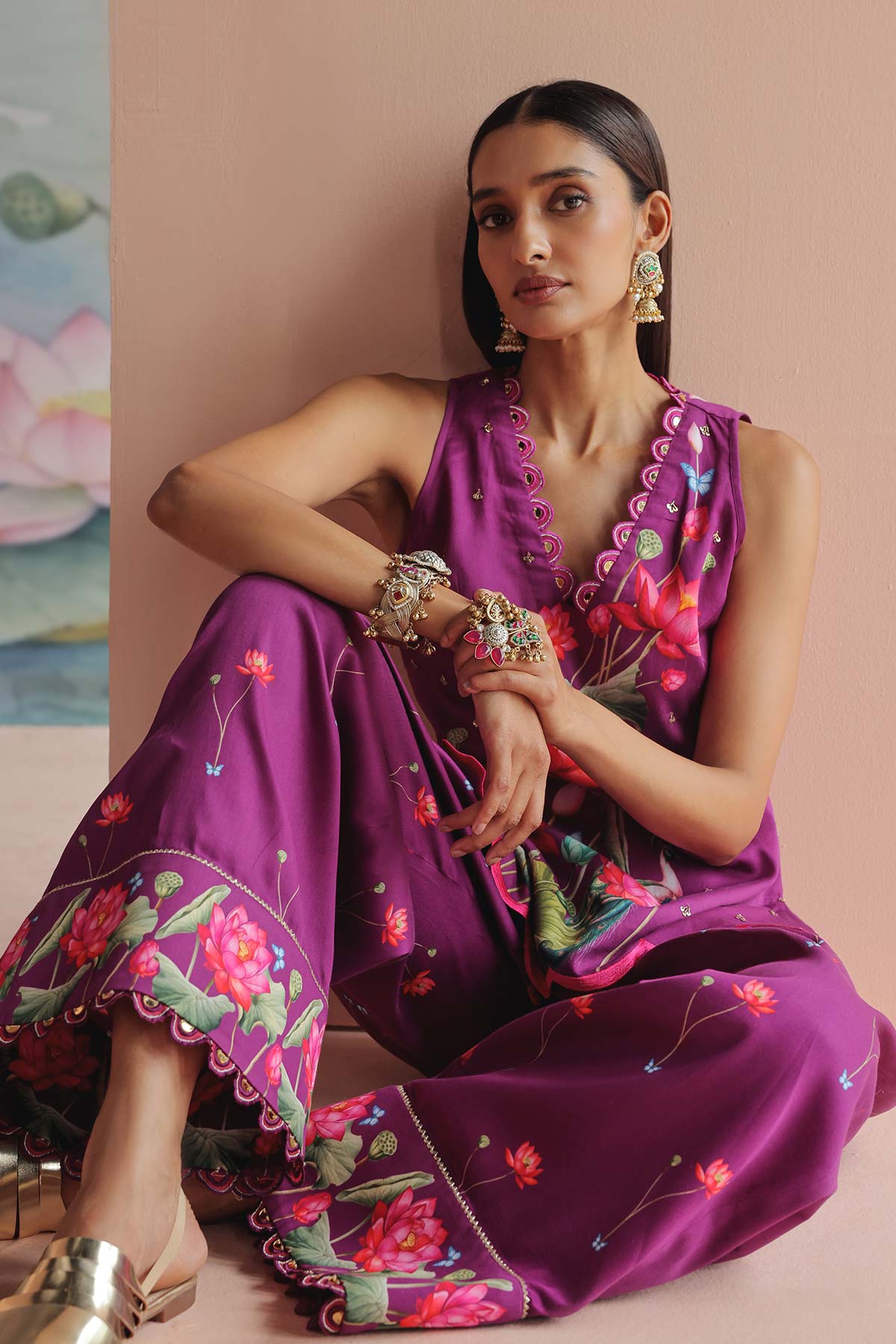 ALINA EMBROIDERED FARSHI SET