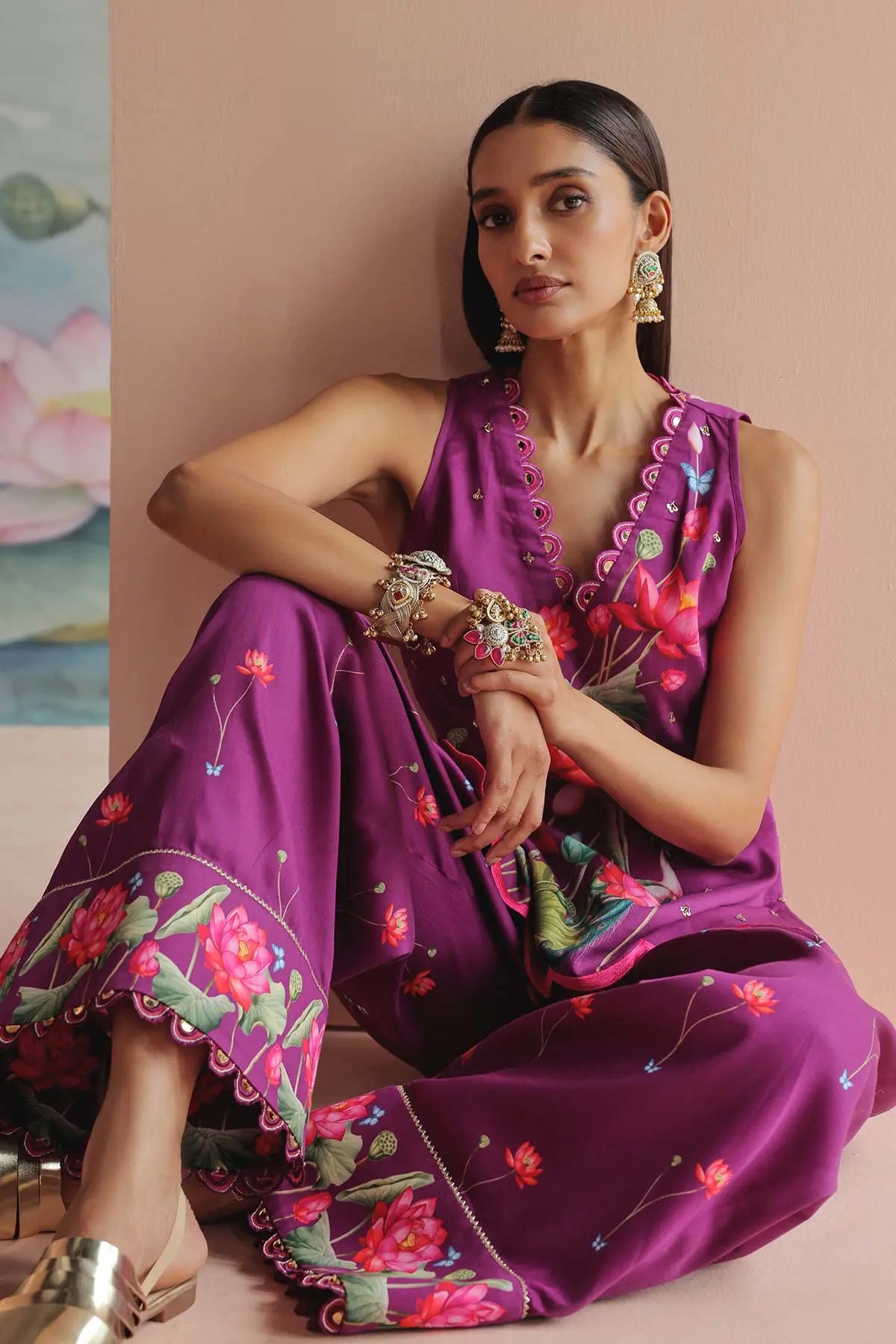 ALINA EMBROIDERED FARSHI SET 369