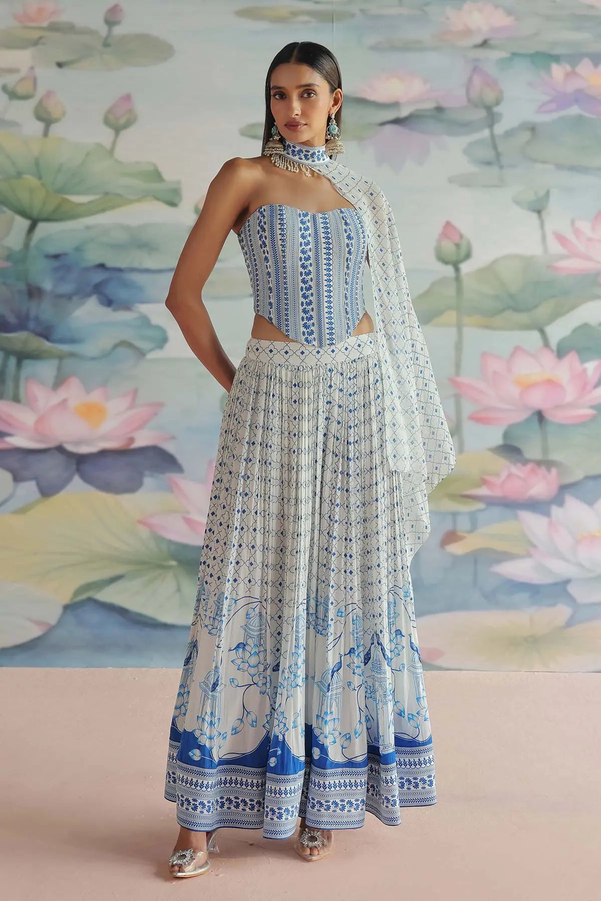 CHHAVI EMBROIDERED CORSET SET 369