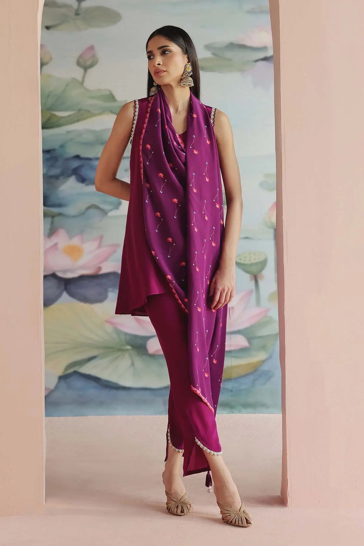 PARI EMBROIDERED DRAPED SET 369