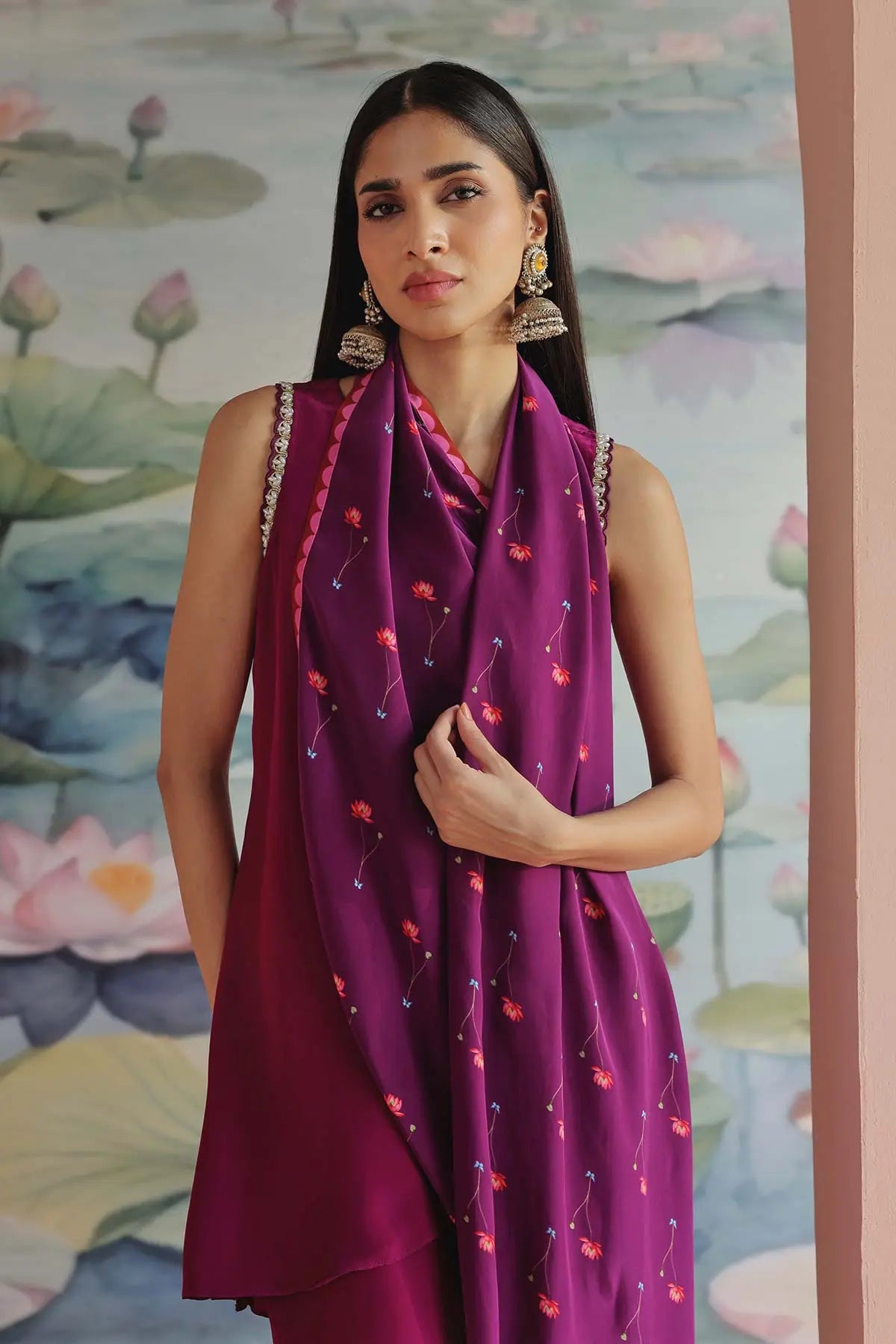 PARI EMBROIDERED DRAPED SET 369