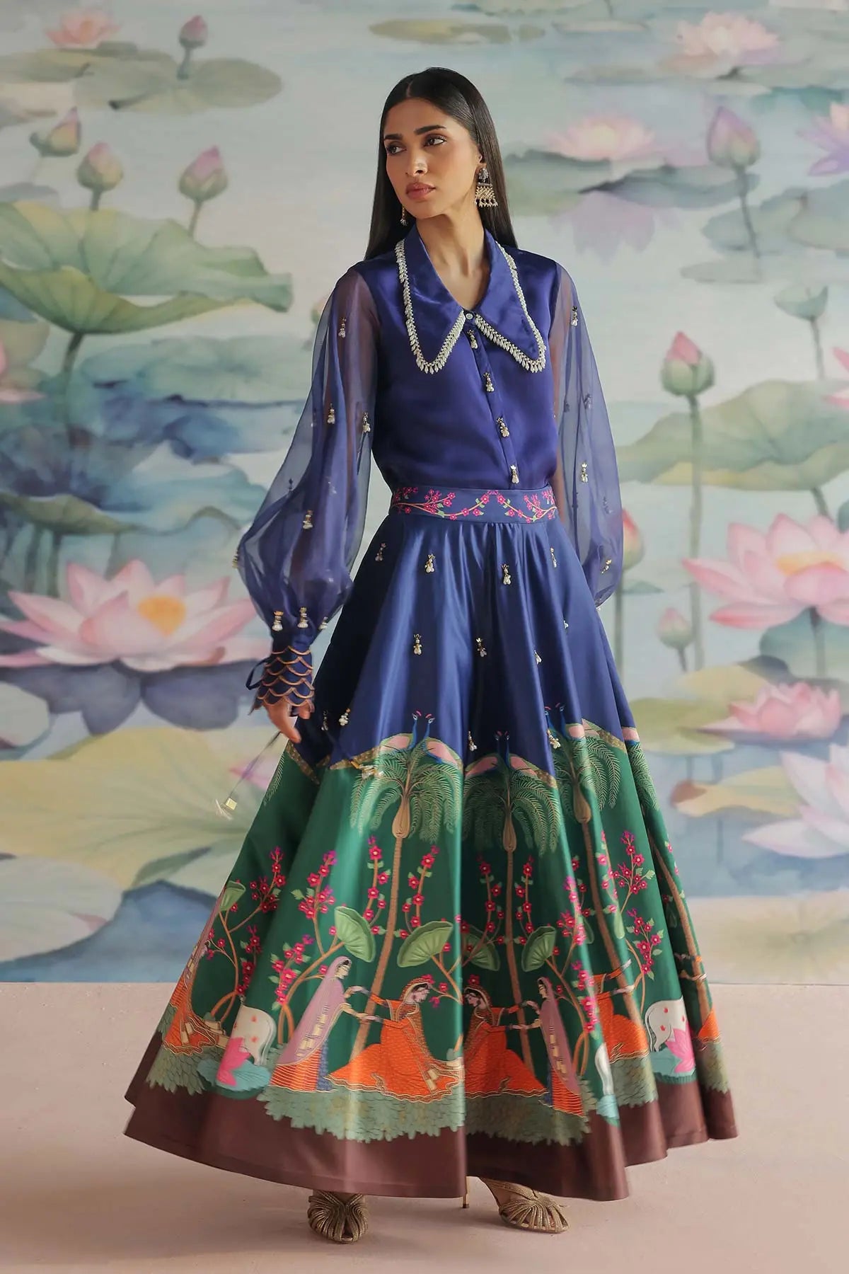 SHLOKA EMBROIDERED SKIRT SET 369