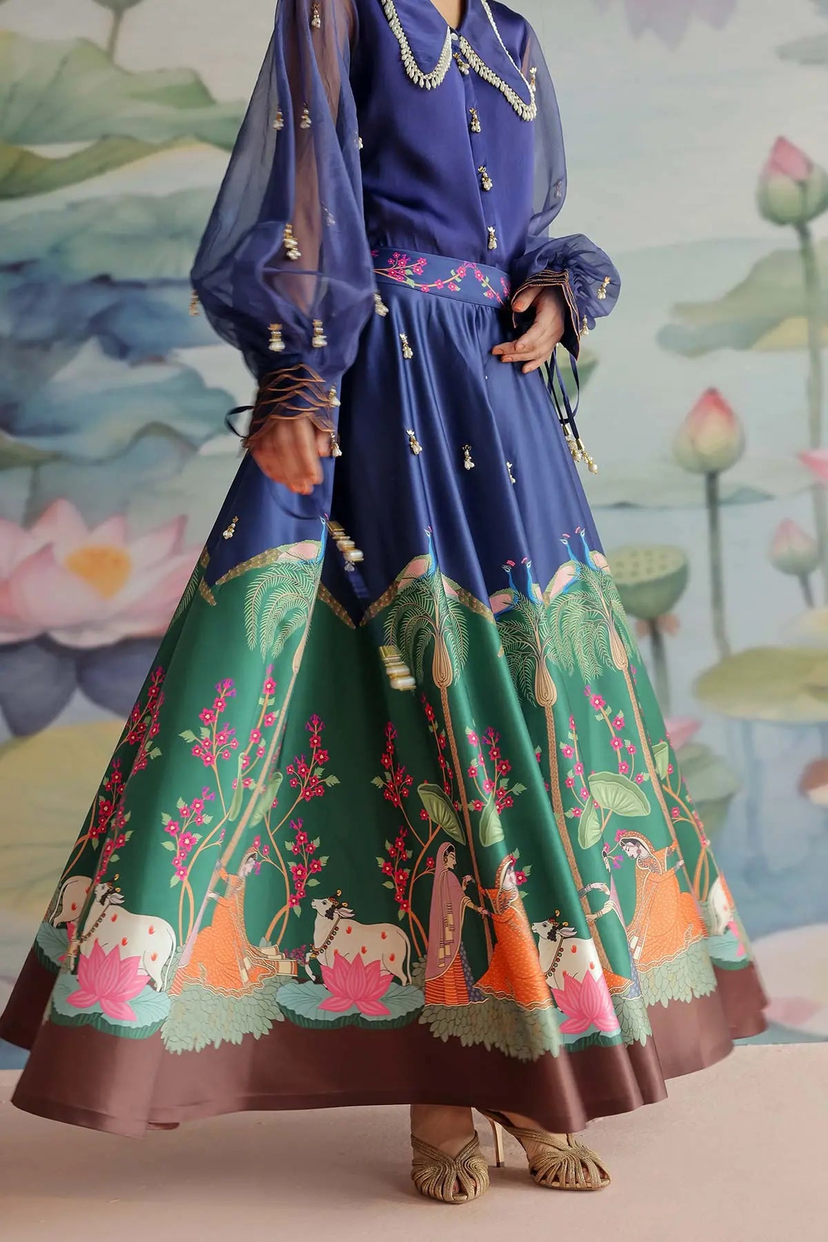 SHLOKA EMBROIDERED SKIRT SET 369
