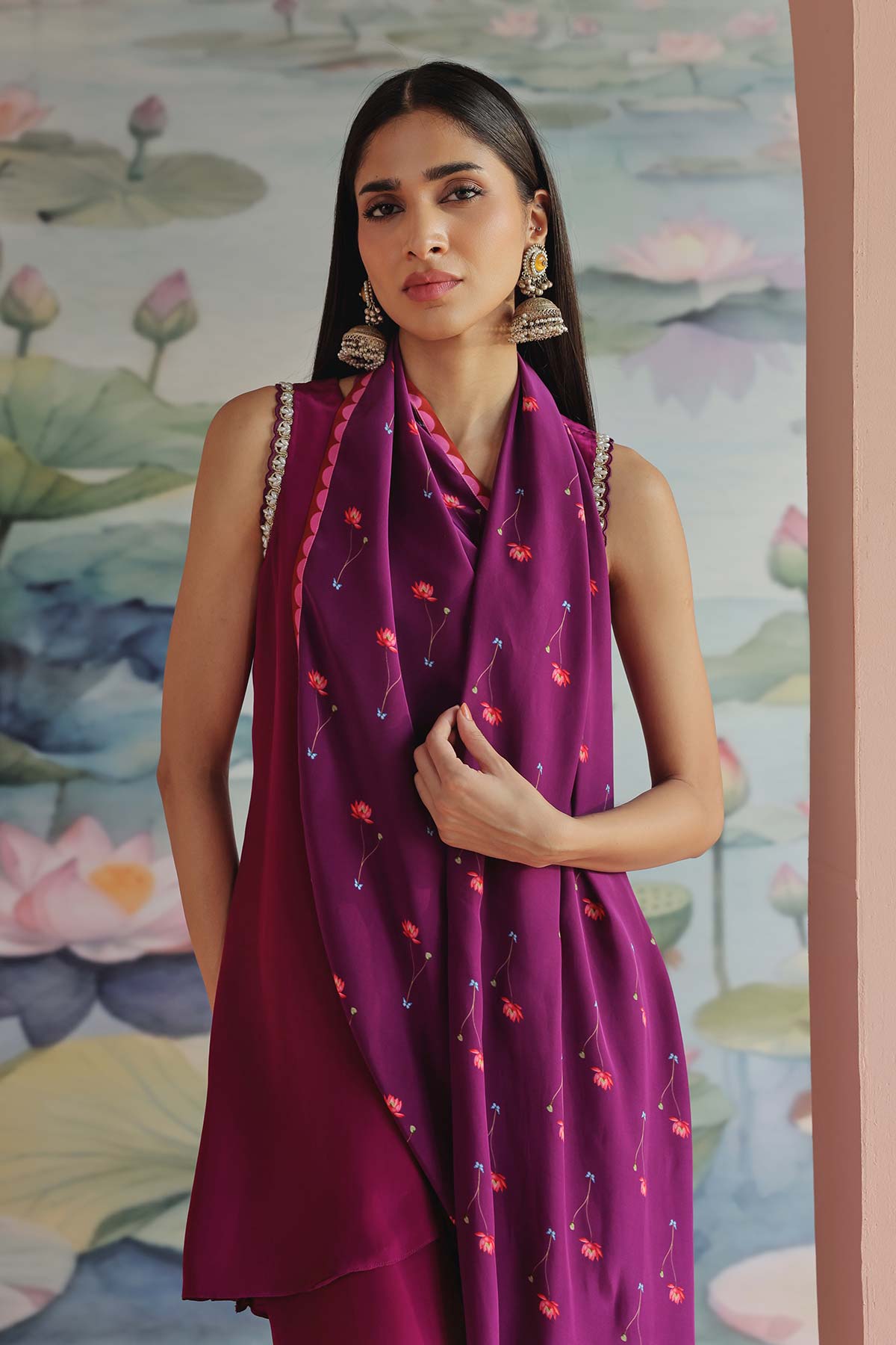 PARI EMBROIDERED DRAPED SET